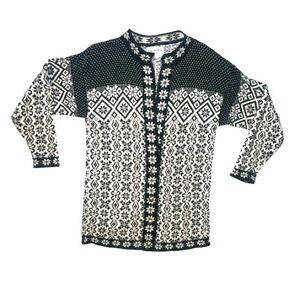 Vintage Exchange Unlimited Snowflake Cardigan Black White Cottagecore Gorpcore M